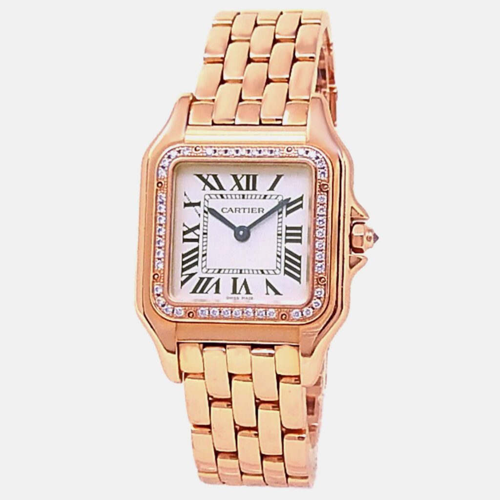 Cartier Panthere WJPN0009 Quartz Silver Dial 18k Rose Gold Diamond Women's Wristwatch 27 mm Cartier Panthere WJPN0009 Quartz Silver Dial 18k Rose Gold Diamond Women's Wristwatch 27 mm