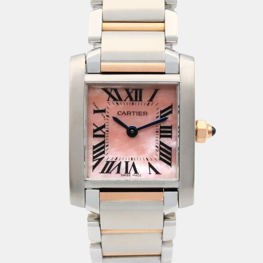 Cartier Tank Francaise W51027Q4 Quartz Pink Shell 18k Rose Gold Stainless Steel Women's Wristwatch 20 mm Cartier Tank Francaise W51027Q4 Quartz Pink Shell 18k Rose Gold Stainless Steel Women's Wristwatch 20 mm