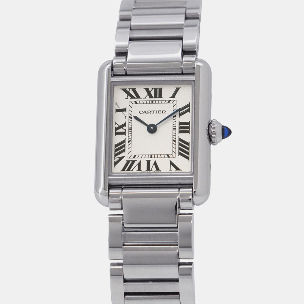 Cartier Tank WSTA0051 Quartz Silver Stainless Steel Women's Wristwatch 22 mm Cartier Tank WSTA0051 Quartz Silver Stainless Steel Women's Wristwatch 22 mm