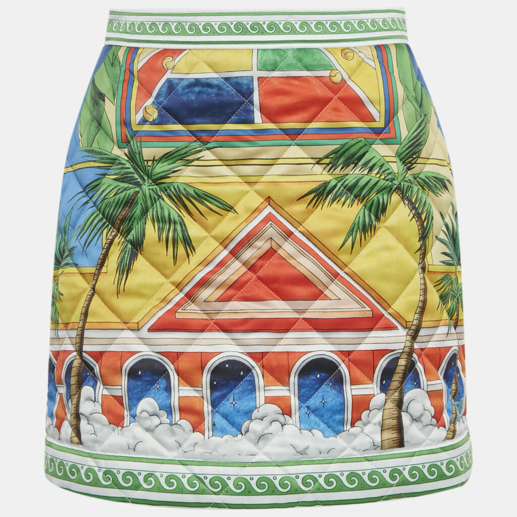 luxury-women-casablanca-used-clothes-p1219572-002-1.jpg Casablanca Multicolor Printed Synthetic Quilted Mini Skirt S
