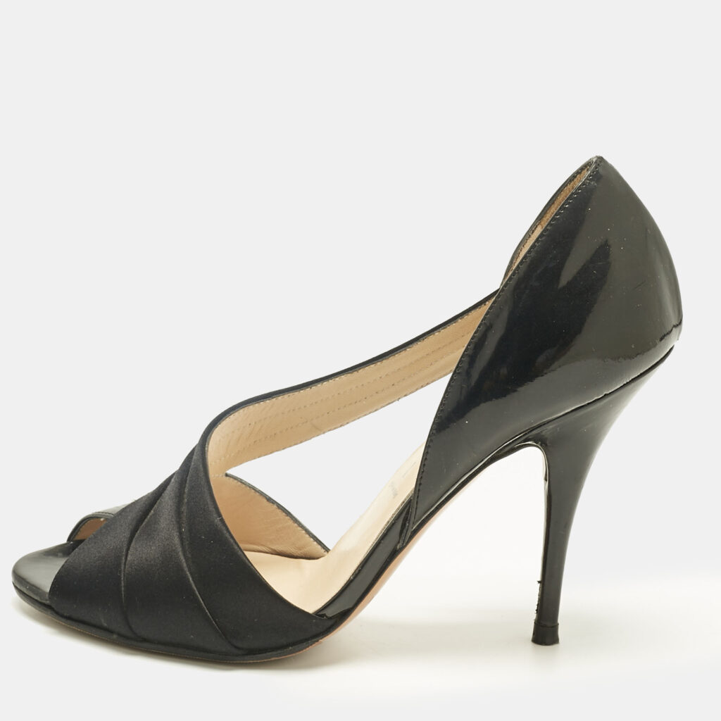 Casadei Black Satin Cut Out D'orsay Pumps Size 38 Casadei Black Satin Cut Out D'orsay Pumps Size 38
