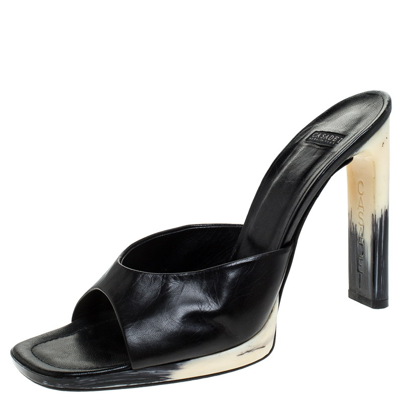 Casadei Black Leather Open Toe Sandals Size 41 Casadei Black Leather Open Toe Sandals Size 41