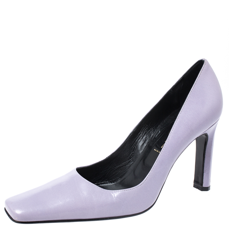 Casadei Lilac Leather Square Toe Pumps Size 38 Casadei Lilac Leather Square Toe Pumps Size 38