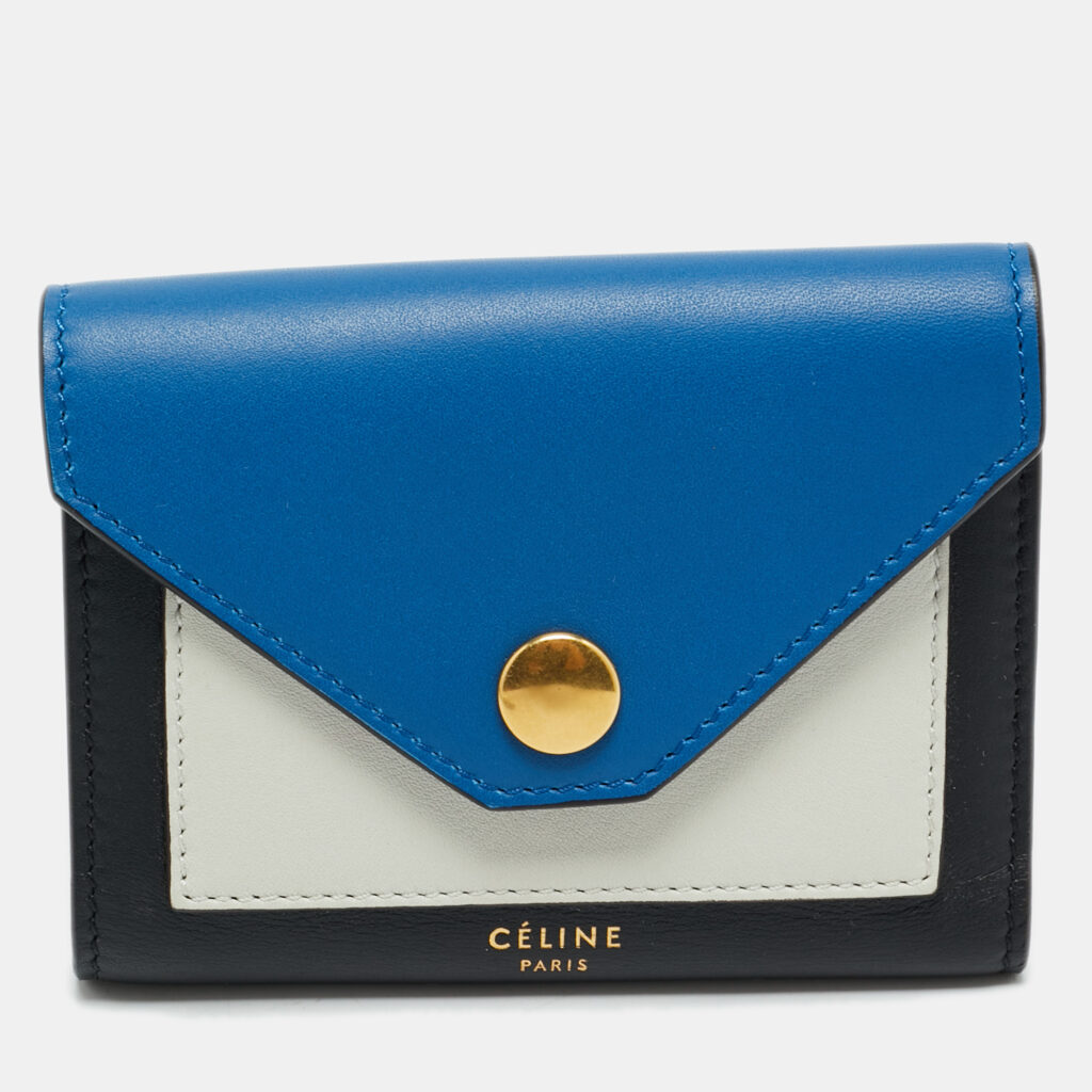 Celine Tricolor Leather Envelope Key Holder Case Celine Tricolor Leather Envelope Key Holder Case