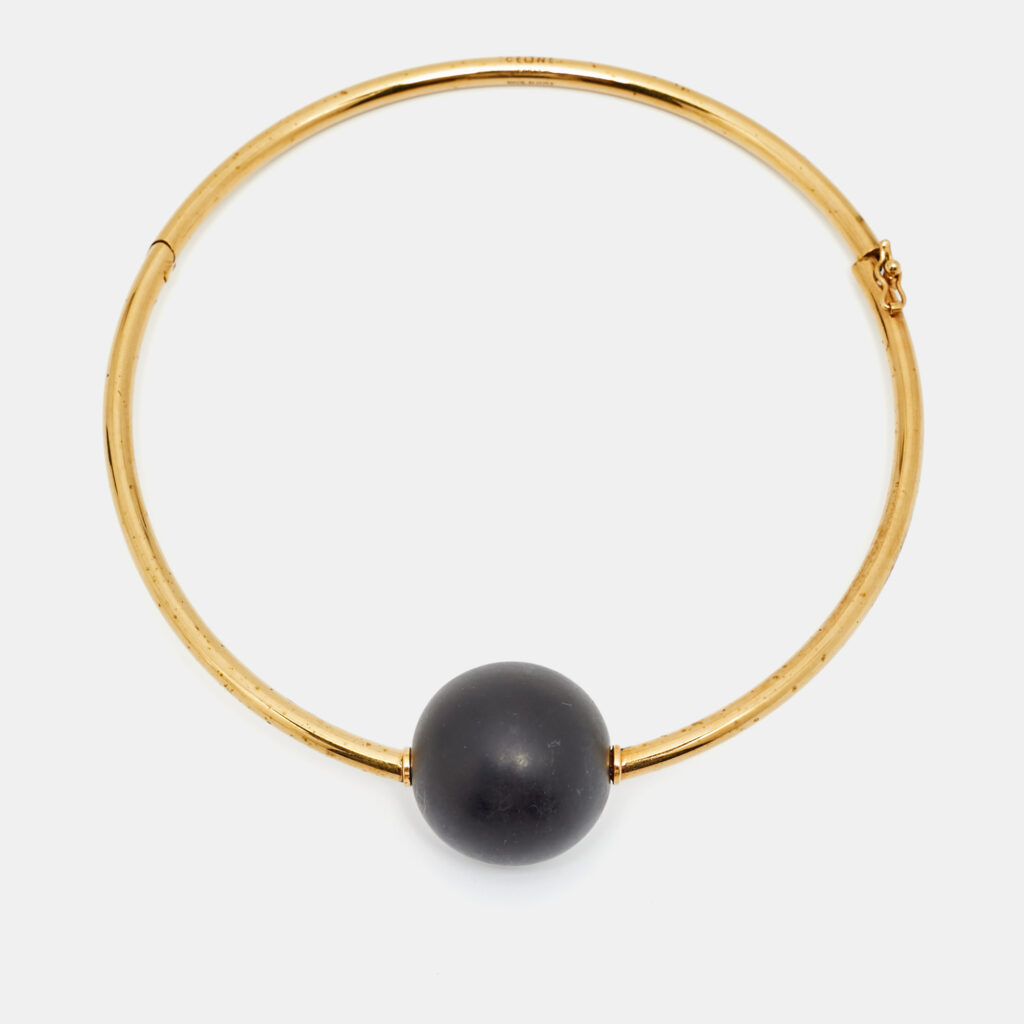 Celine Composite Gold Tone Choker Necklace Celine Composite Gold Tone Choker Necklace