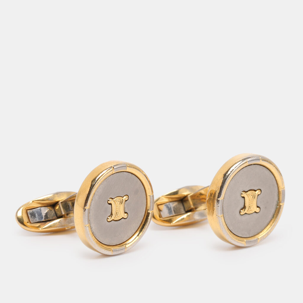 Celine Gold Tone Hardware Triomphe Cufflinks Celine Gold Tone Hardware Triomphe Cufflinks