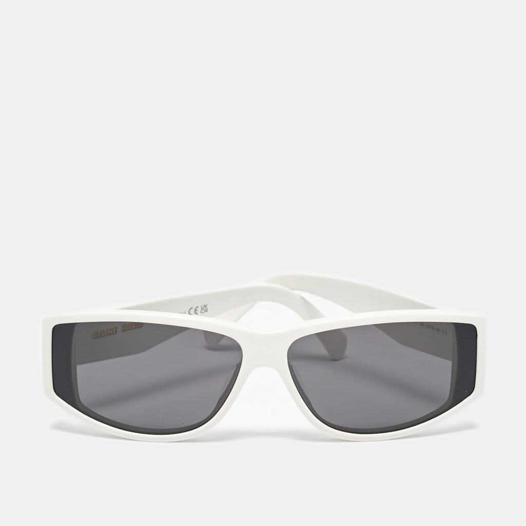 Celine White/Brown CL40227U Triomphe Rectangle Sunglasses Celine White/Brown CL40227U Triomphe Rectangle Sunglasses
