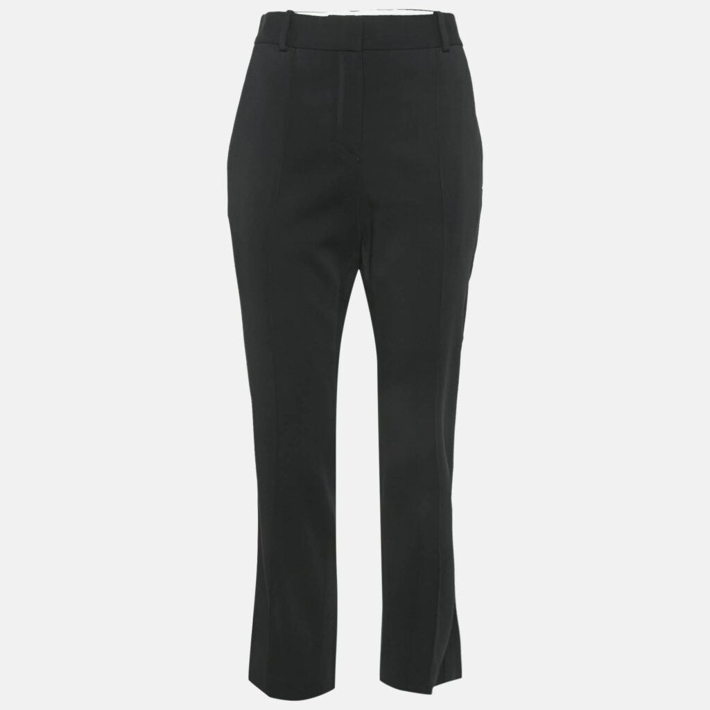 luxury-women-celine-used-clothes-p1109184-001-1.jpg Celine Black Gabardine Pintuck Trousers M