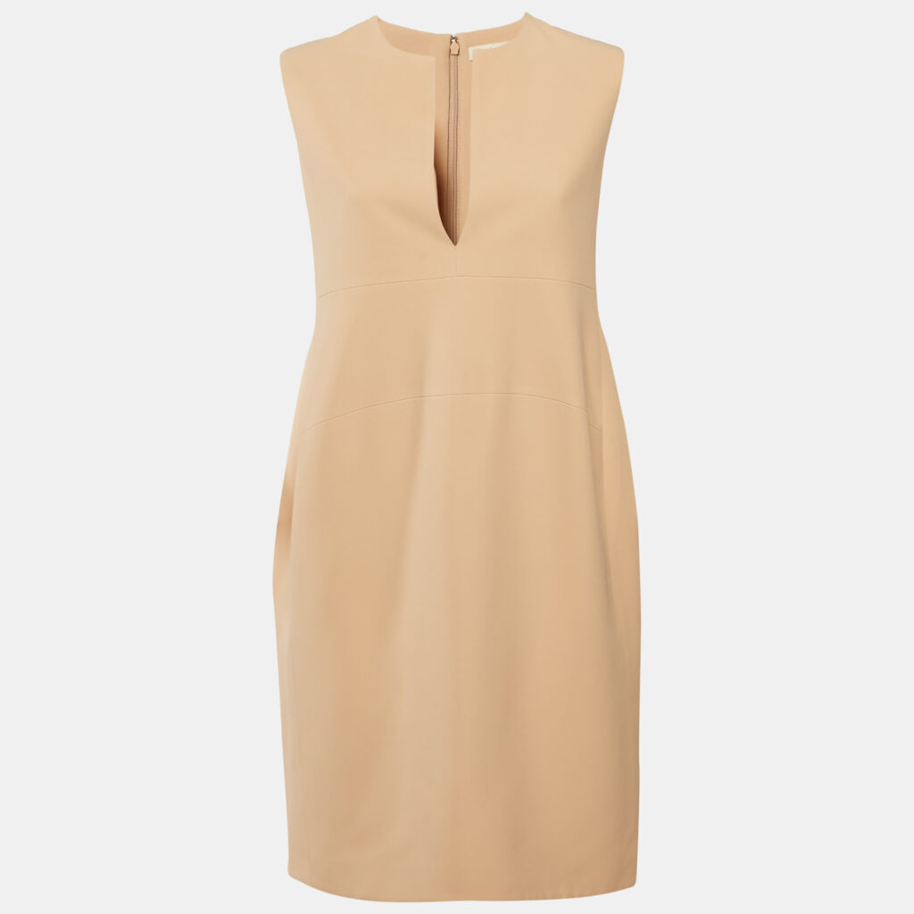 Celine Peach Crepe V-Neck Mini Dress M Celine Peach Crepe V-Neck Mini Dress M