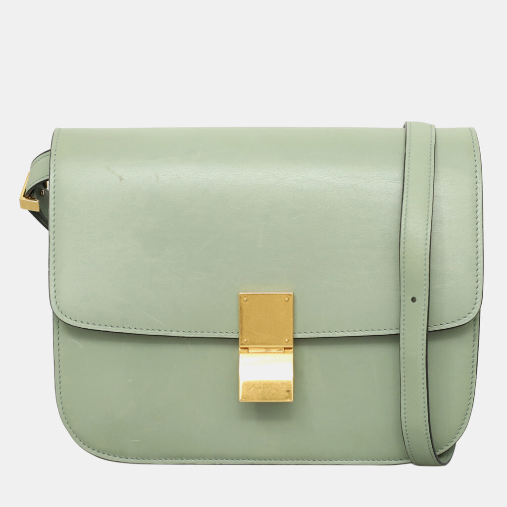 Celine Green Leather Box Bag