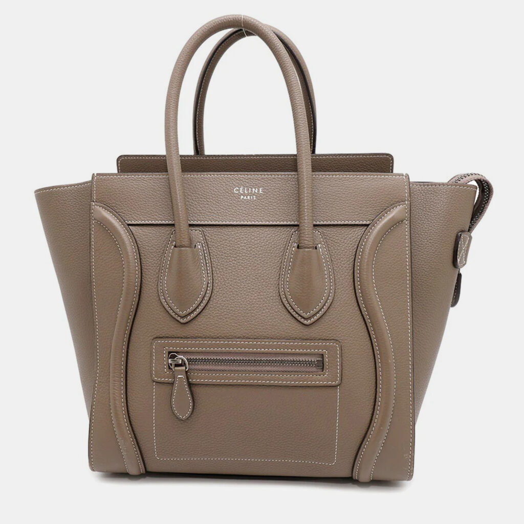 Celine Luggage Micro Shopper Suri Leather Tote Bag