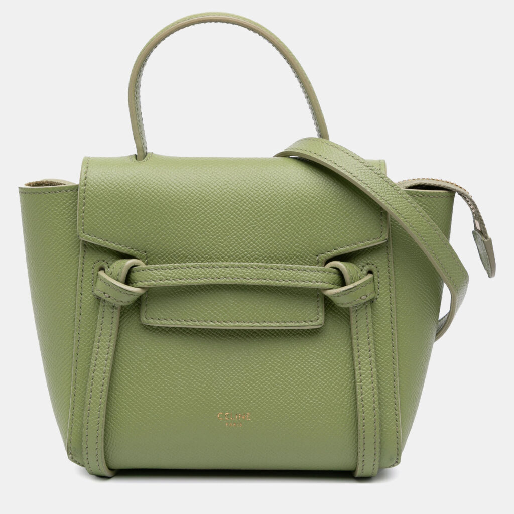 Celine Green Pico Grained Calfskin Belt Bag Celine Green Pico Grained Calfskin Belt Bag