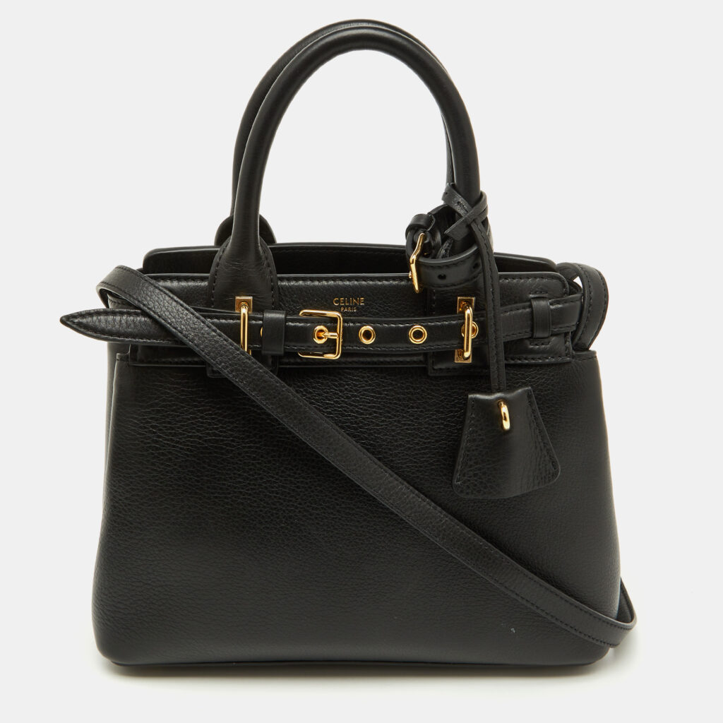 Celine Black Supple Leather Teen Conti Satchel