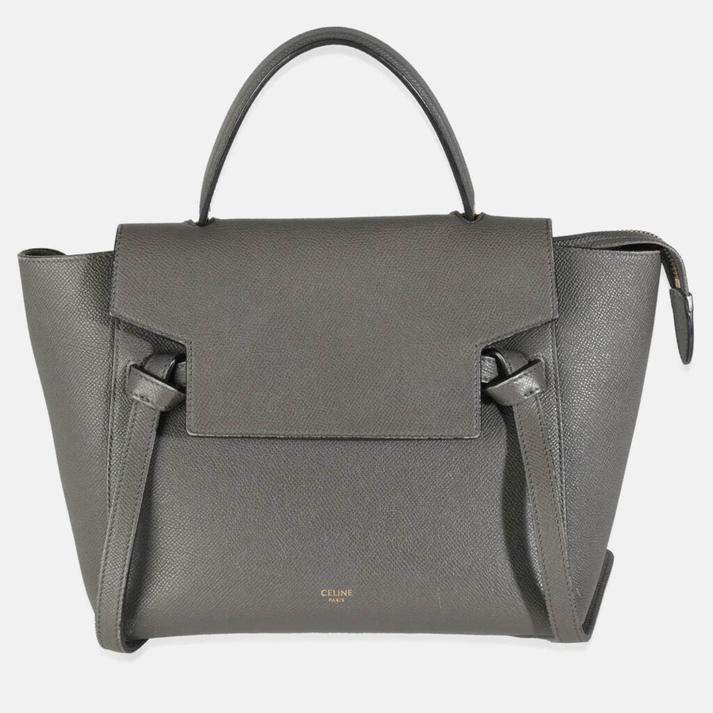 Celine Grey Grained Calfskin Micro Belt Bag