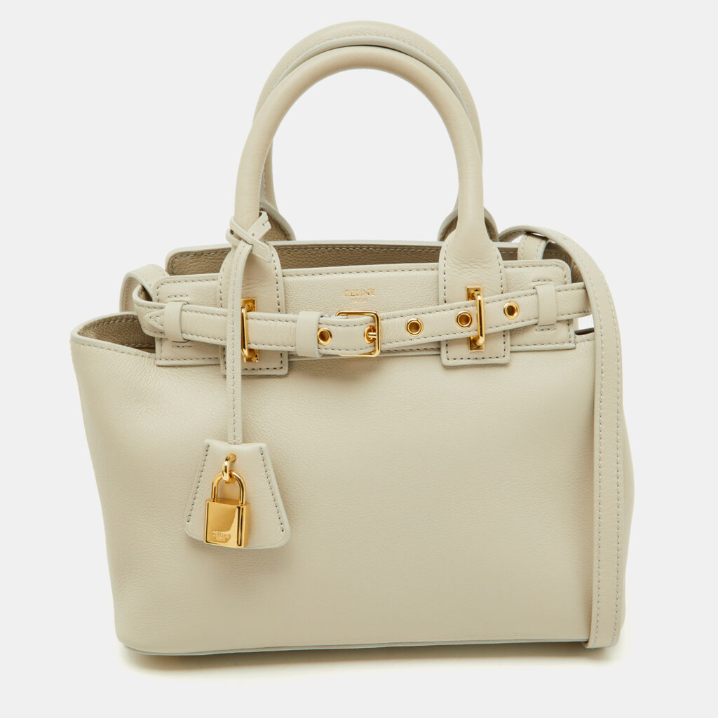 Celine Light Grey Leather Teen Conti Bag Celine Light Grey Leather Teen Conti Bag
