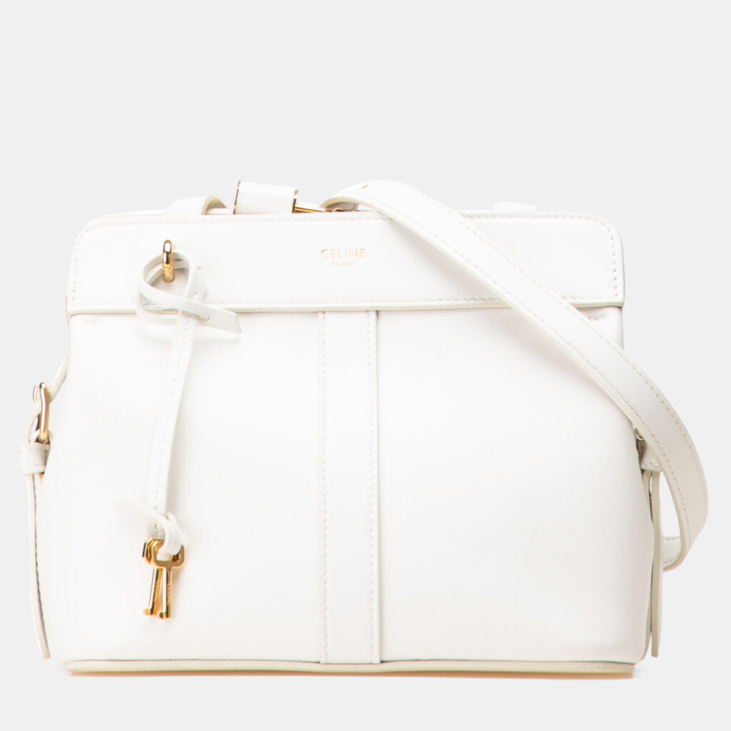 Celine White Teen Leather Cabas De France Crossbody Celine White Teen Leather Cabas De France Crossbody
