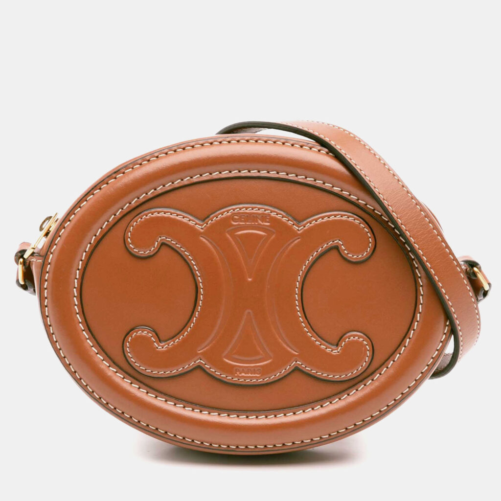 Celine Brown Small Calfskin Cuir Triomphe Oval Crossbody Celine Brown Small Calfskin Cuir Triomphe Oval Crossbody
