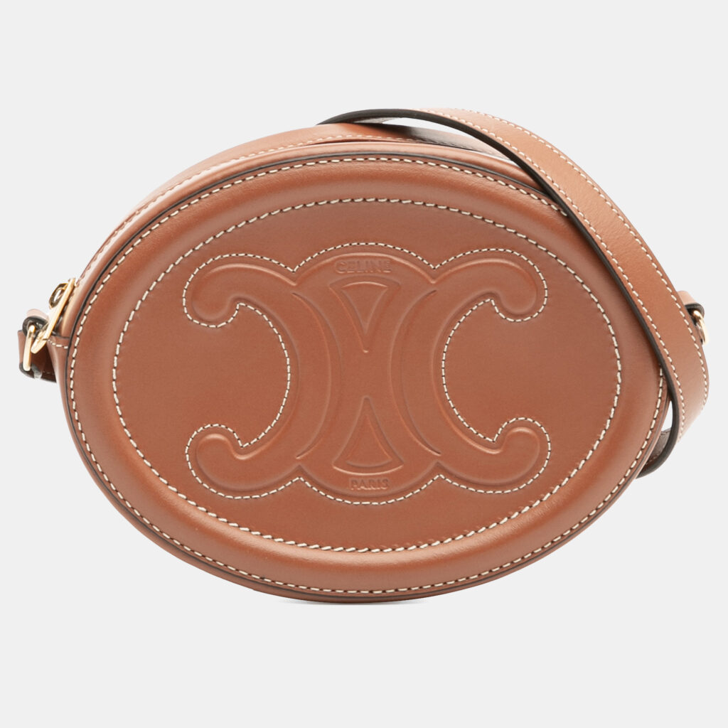 Celine Brown Small Calfskin Cuir Triomphe Oval Crossbody Celine Brown Small Calfskin Cuir Triomphe Oval Crossbody