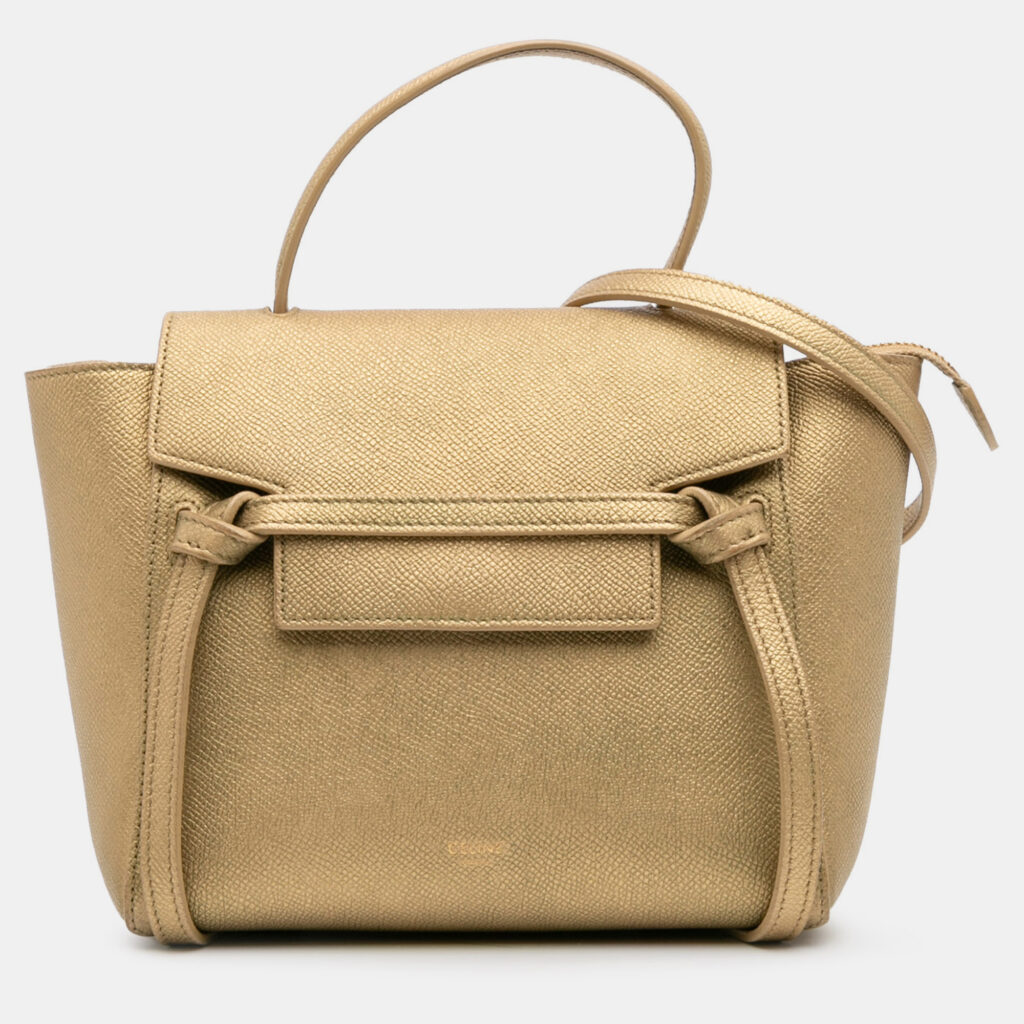 Celine Gold Nano Grained Calfskin Belt Bag Celine Gold Nano Grained Calfskin Belt Bag