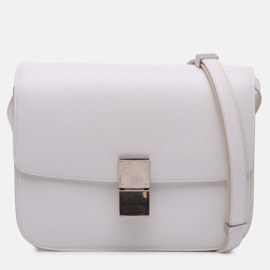 Celine White Medium Calfskin Classic Box Celine White Medium Calfskin Classic Box