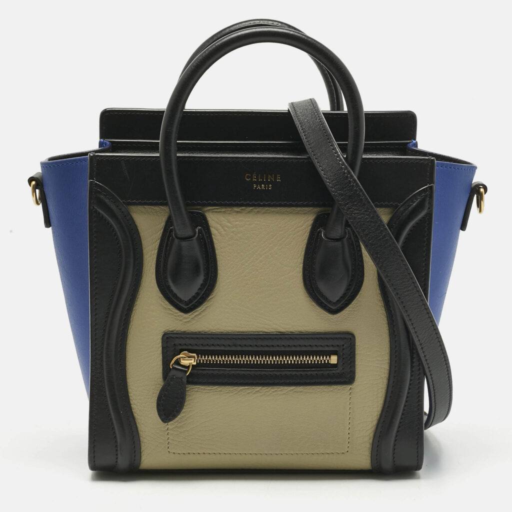 Celine Tricolor Leather Nano Luggage Tote Celine Tricolor Leather Nano Luggage Tote