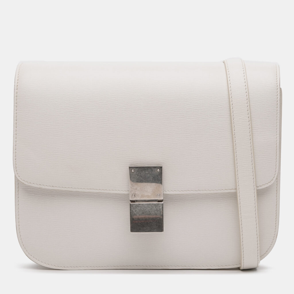 Celine White Medium Calfskin Classic Box Celine White Medium Calfskin Classic Box
