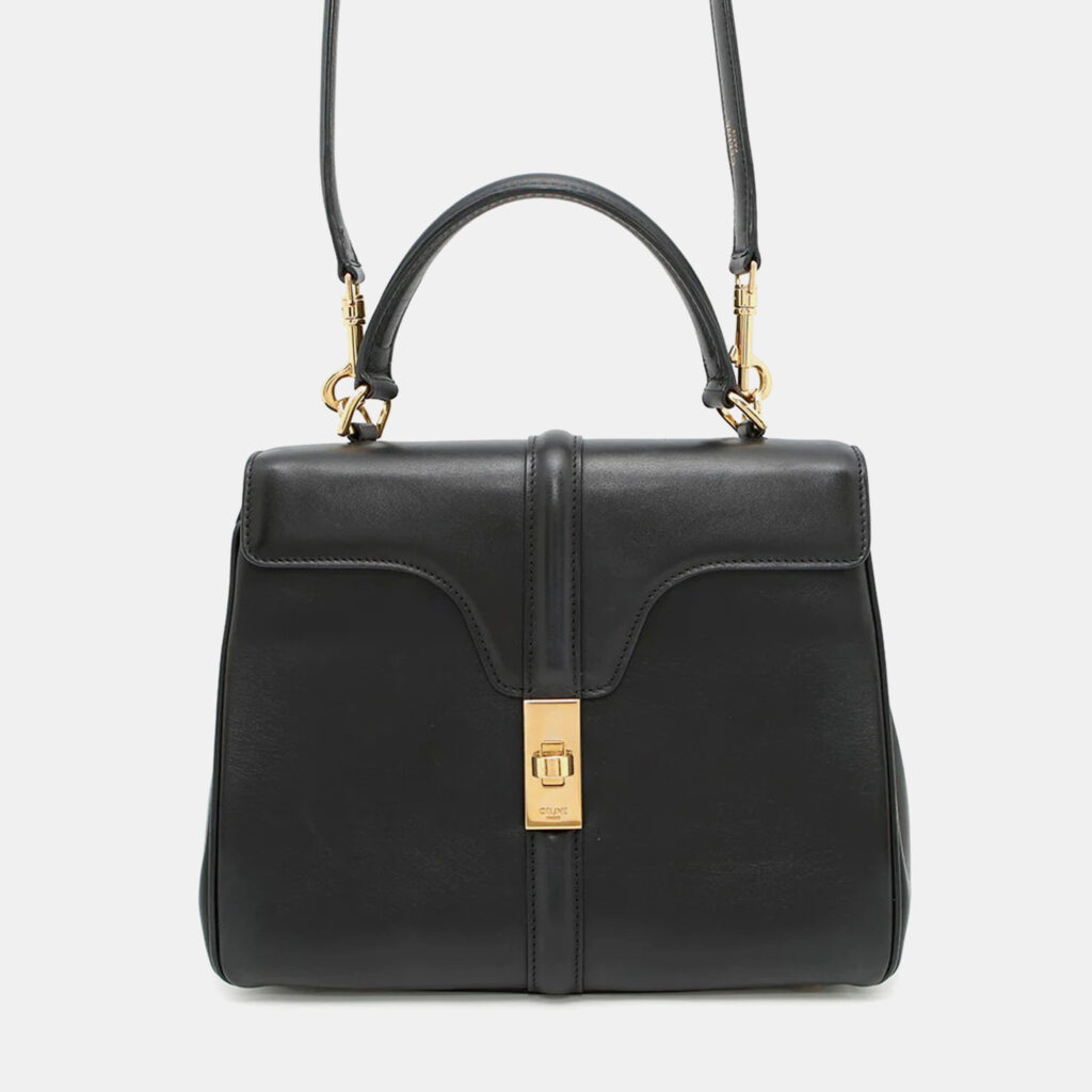Celine 16 Seise Small Black Calf Leather Handbag Celine 16 Seise Small Black Calf Leather Handbag