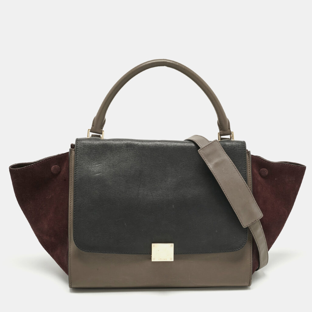 Celine Multicolor Leather and Suede Medium Trapeze Top Handle Bag Celine Multicolor Leather and Suede Medium Trapeze Top Handle Bag