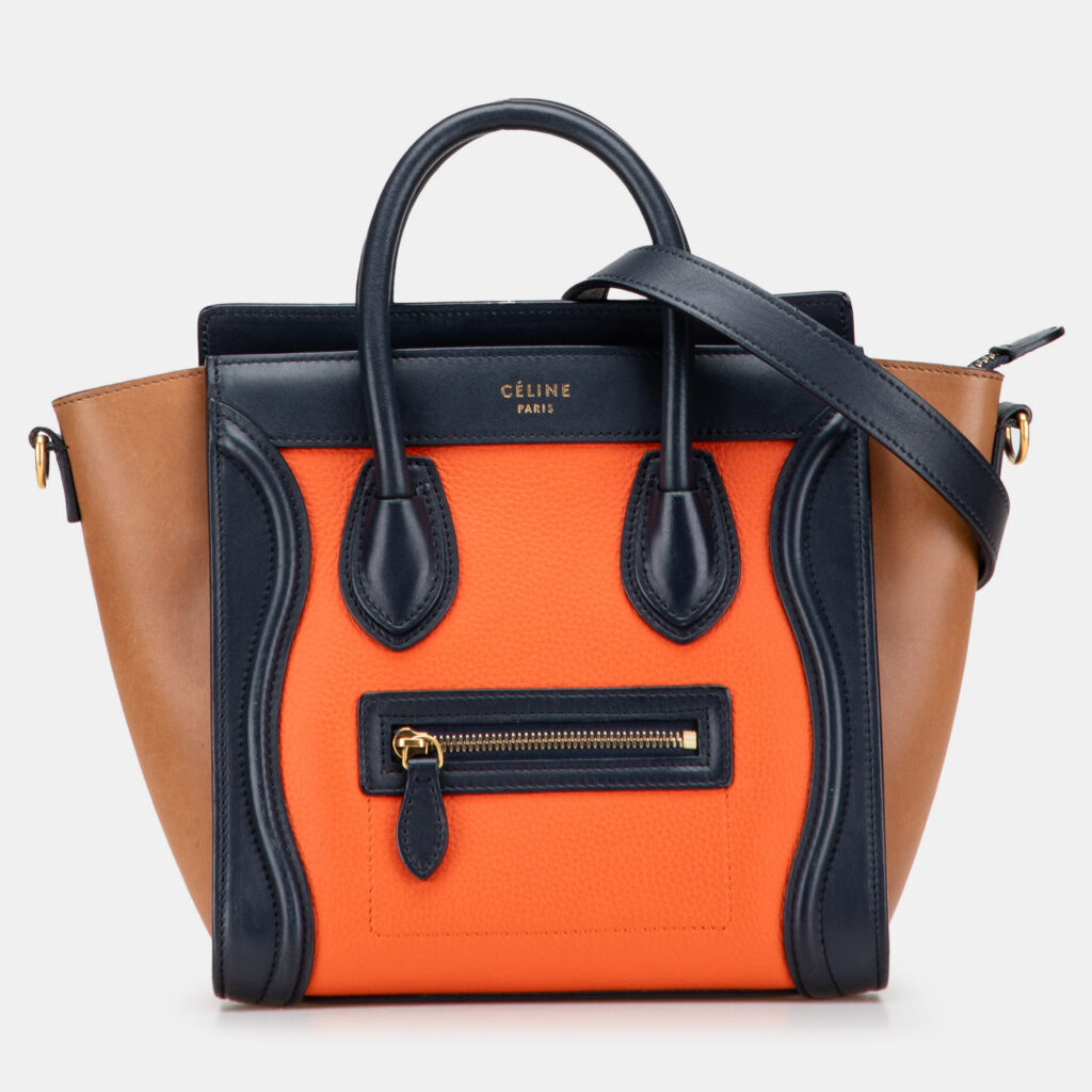 Celine Multicolor Nano Tricolor Leather Luggage Tote Celine Multicolor Nano Tricolor Leather Luggage Tote