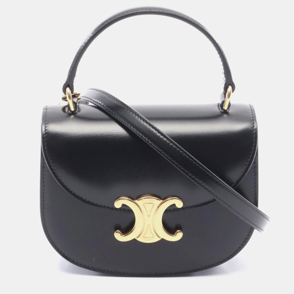 Celine Besace Mini Black Leather Shoulder Bag