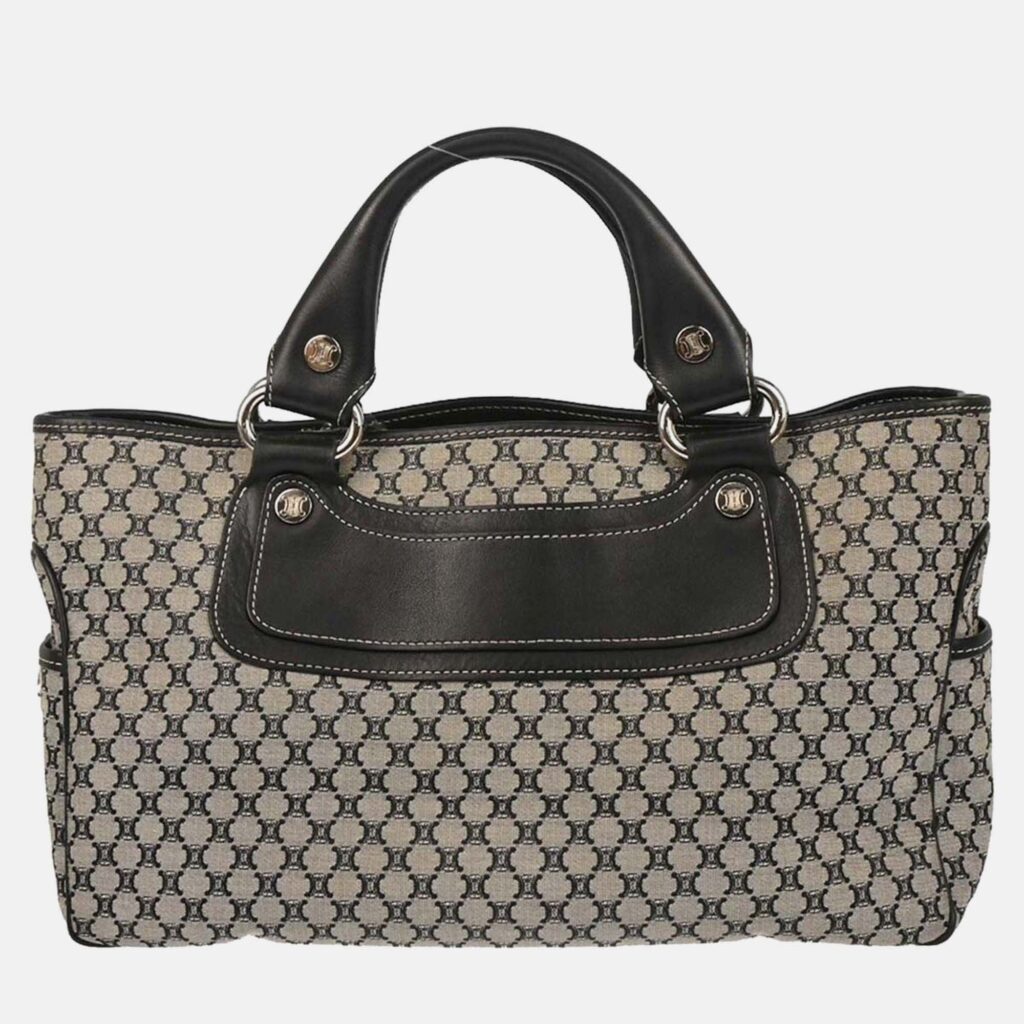 Celine Boogie Gray Canvas Macadam Tote Bag Celine Boogie Gray Canvas Macadam Tote Bag