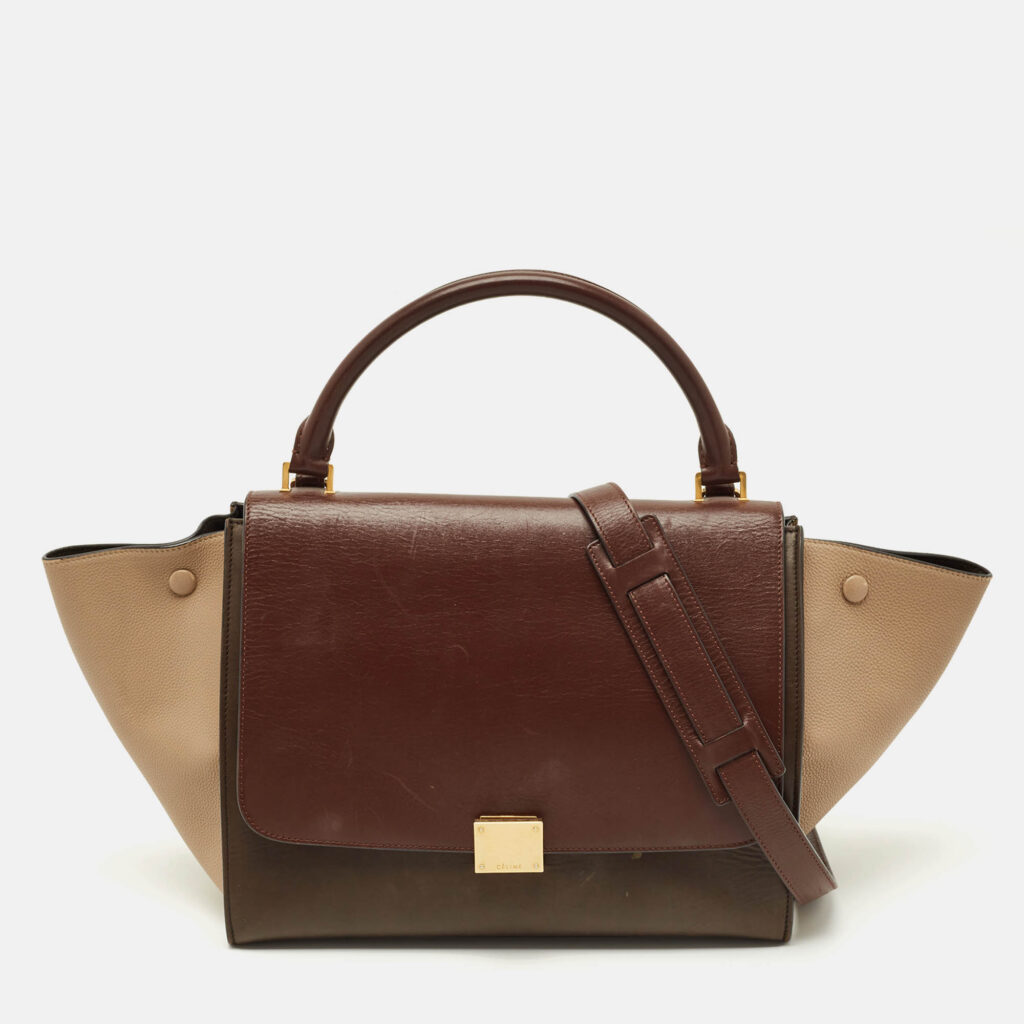 Celine Tricolor Leather Medium Trapeze Top Handle Bag Celine Tricolor Leather Medium Trapeze Top Handle Bag