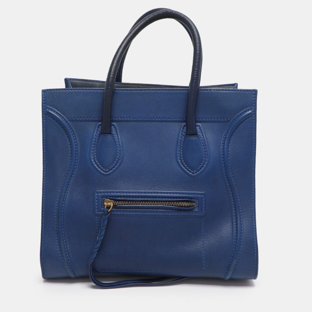 Celine Royal Blue Leather Small Phantom Luggage Tote