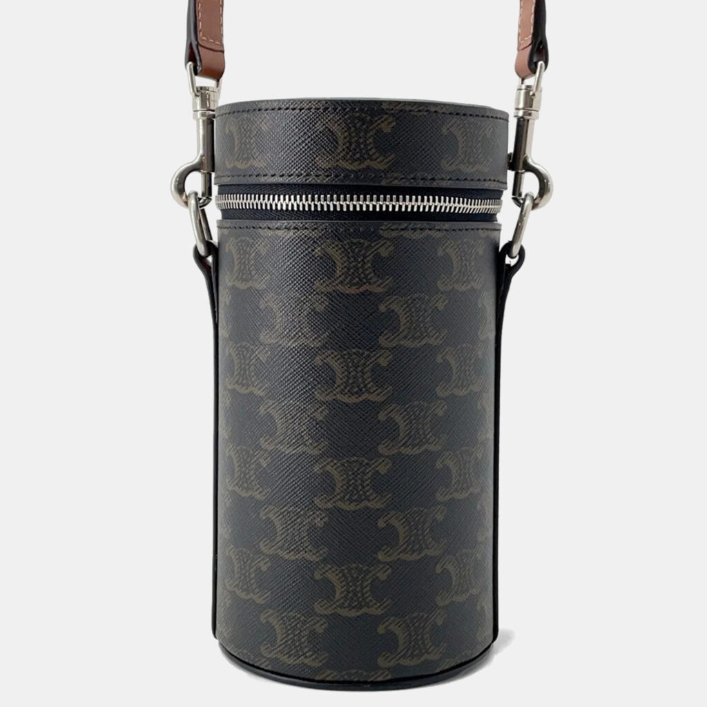 Celine Triomphe Cylindrical Shoulder Bag Black/Brown Pvc Leather Celine Triomphe Cylindrical Shoulder Bag Black/Brown Pvc Leather