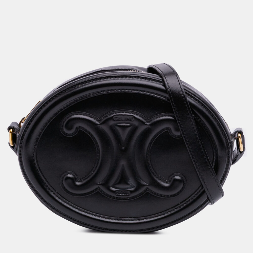Celine Black Small Calfskin Cuir Triomphe Oval Crossbody Celine Black Small Calfskin Cuir Triomphe Oval Crossbody