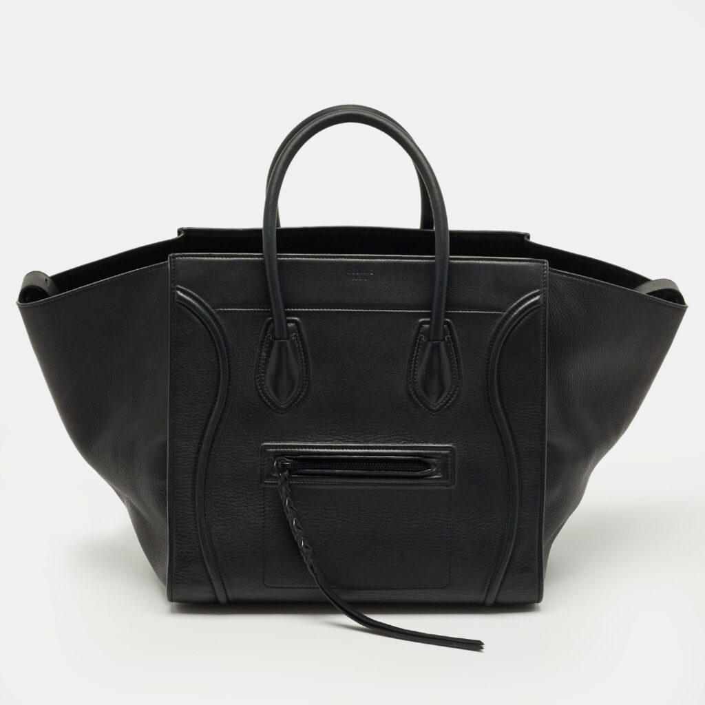 Celine Black Leather Medium Phantom Luggage Tote