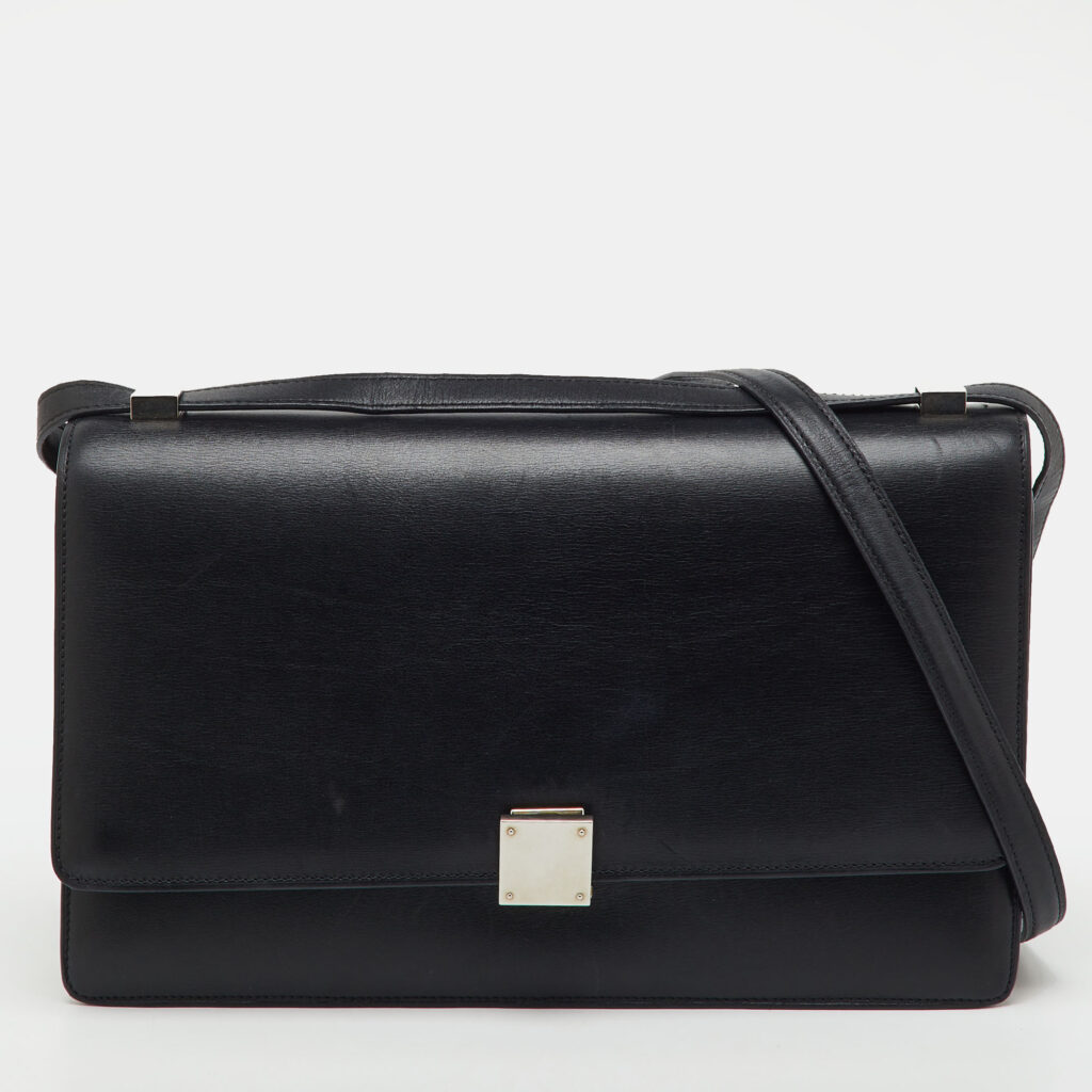 Celine Black/Brown Python and Leather Medium Case Flap Shoulder Bag Celine Black/Brown Python and Leather Medium Case Flap Shoulder Bag