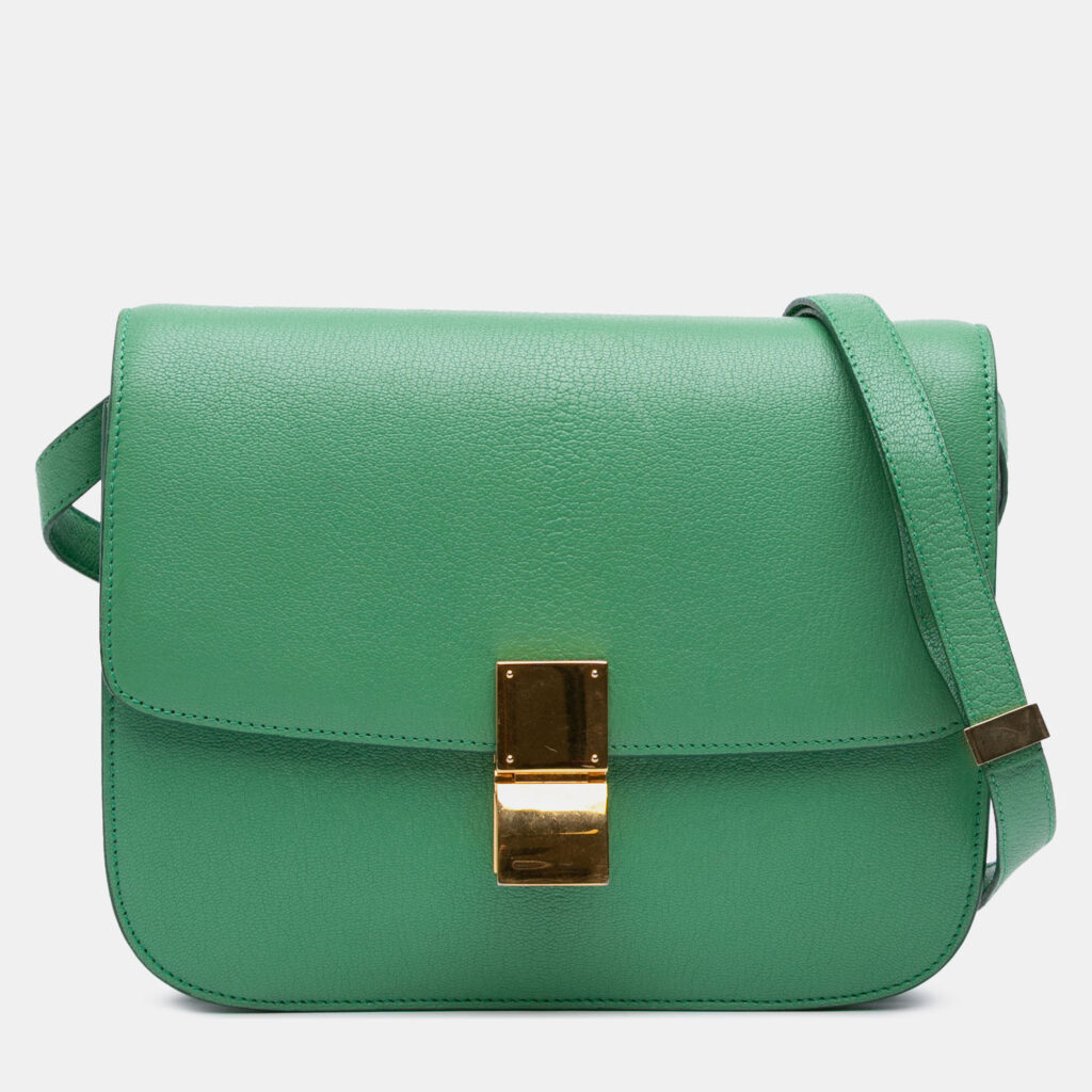 Celine Green Medium Calfskin Classic Box Celine Green Medium Calfskin Classic Box