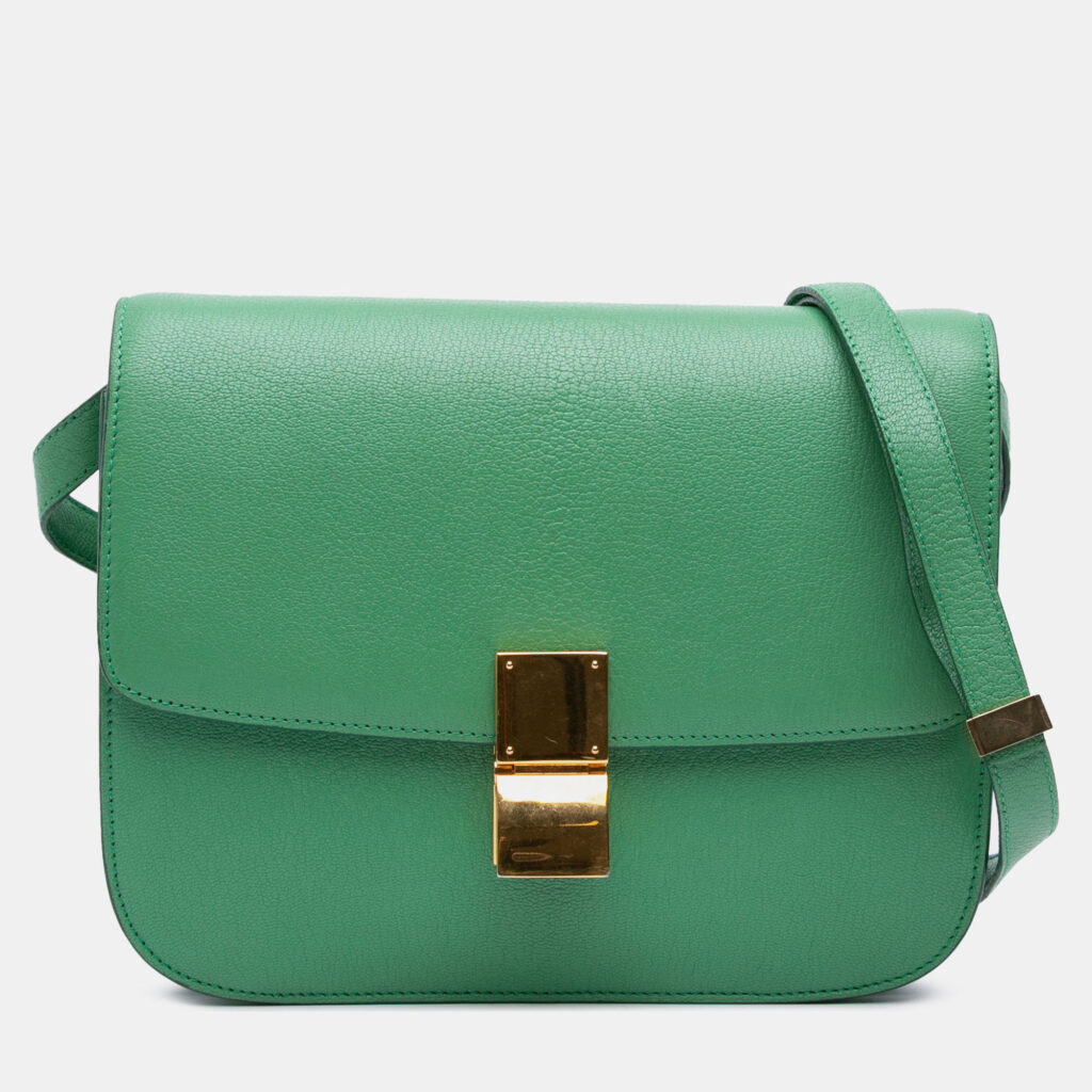 Celine Green Medium Calfskin Classic Box Celine Green Medium Calfskin Classic Box