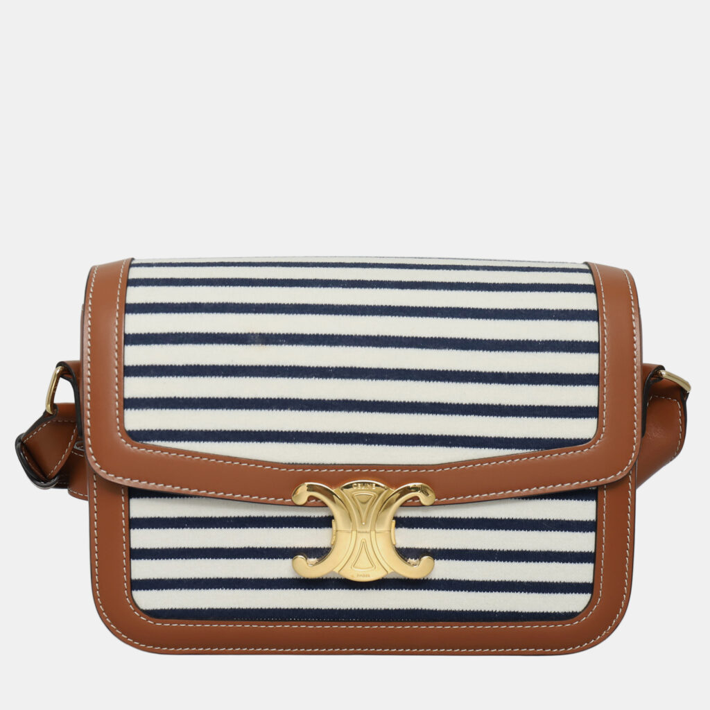 Celine Stripes Medium Triomphe Bag