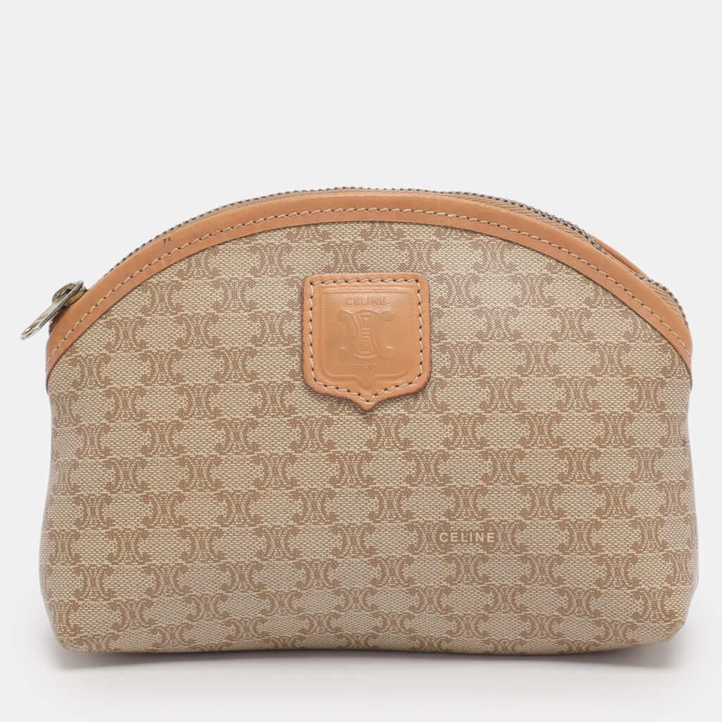 Celine Beige Macadam Canvas Pouch Clutch Celine Beige Macadam Canvas Pouch Clutch