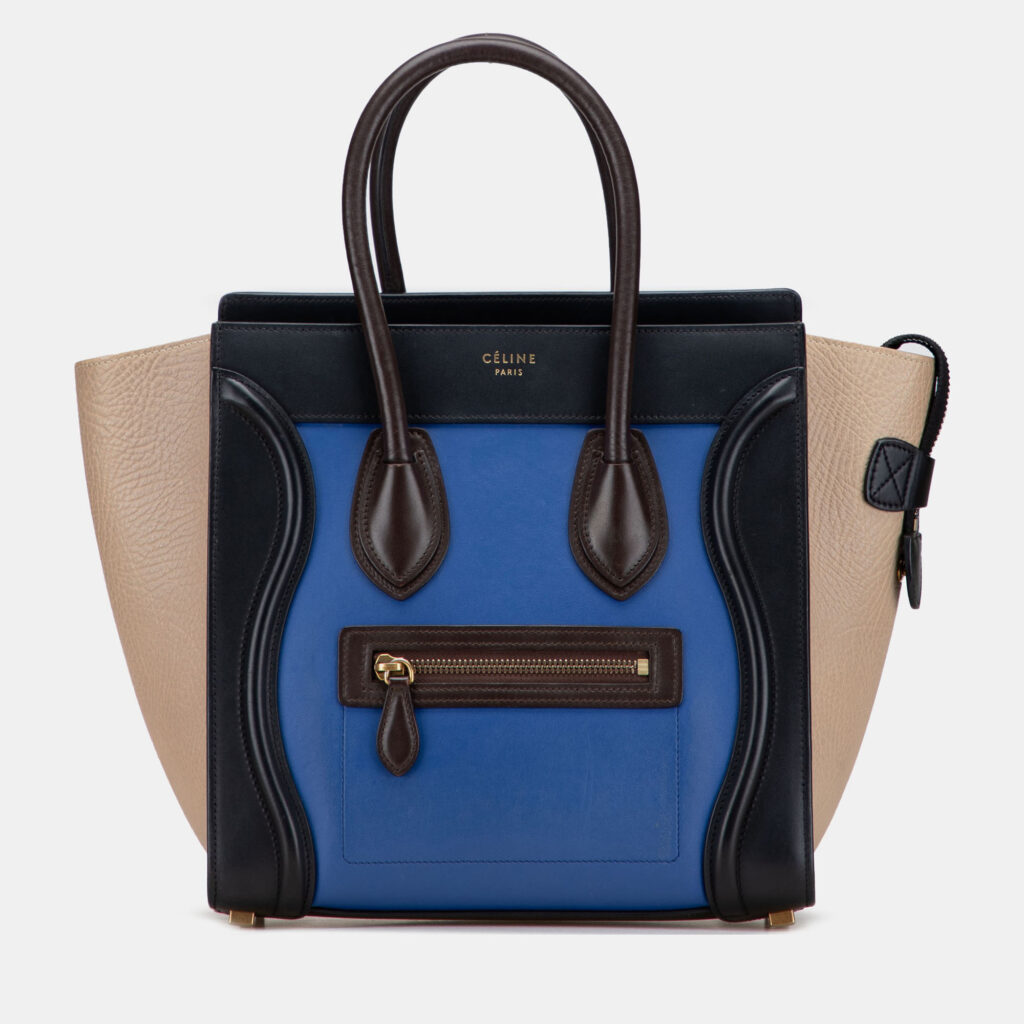 Celine Multicolor Micro Tricolor Leather Luggage Tote Celine Multicolor Micro Tricolor Leather Luggage Tote