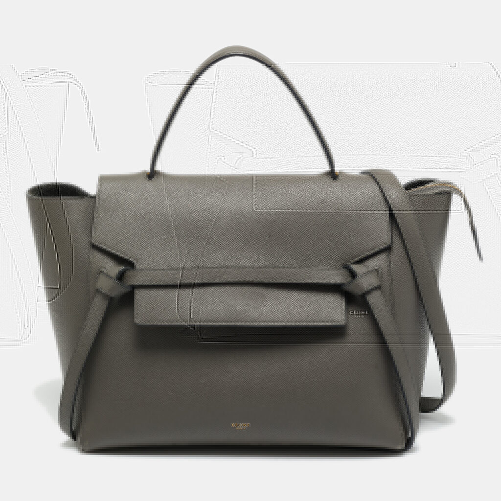 Celine Grey Leather Mini Belt Top Handle Bag Celine Grey Leather Mini Belt Top Handle Bag