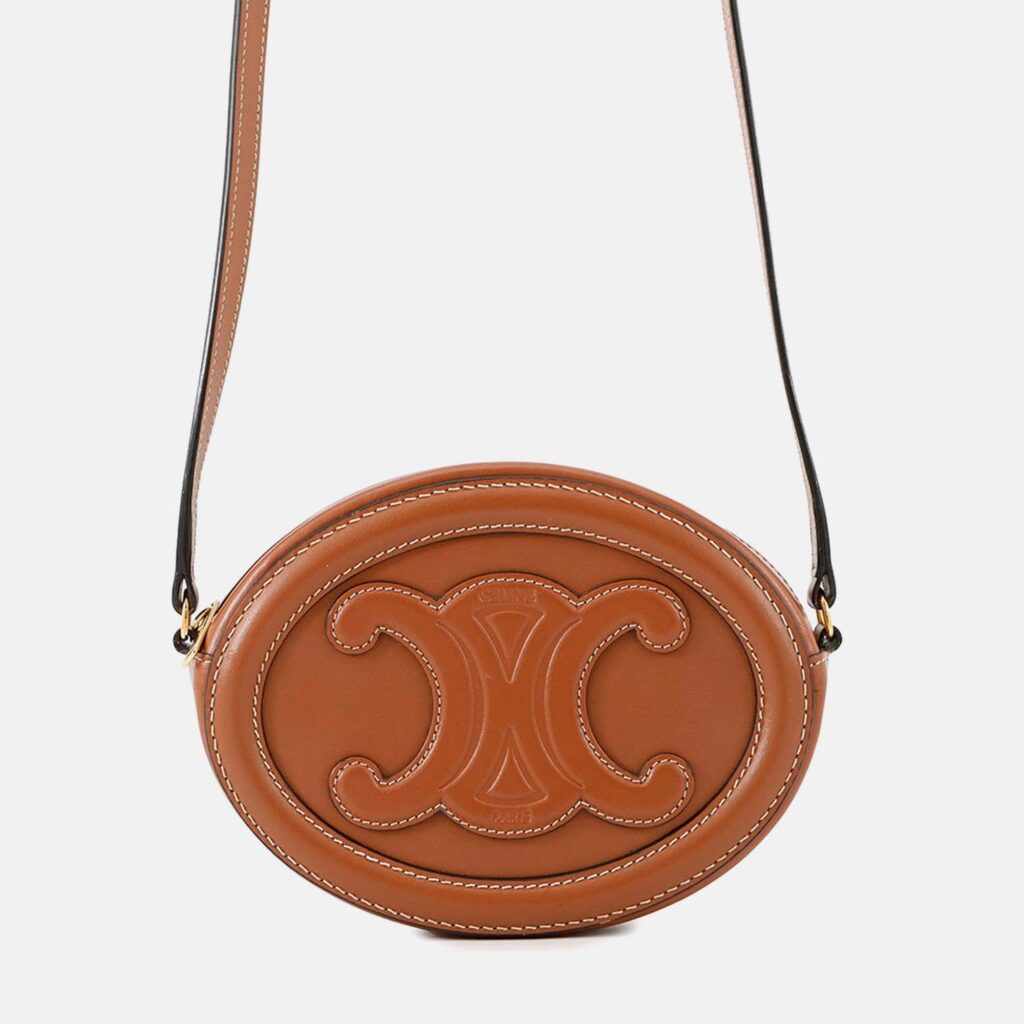 Celine Oval Purse Cuir Triomphe Shoulder Bag Tan Leather Celine Oval Purse Cuir Triomphe Shoulder Bag Tan Leather