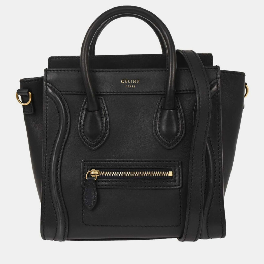 Celine Navy Leather Nano Luggage Tote Bag Celine Navy Leather Nano Luggage Tote Bag