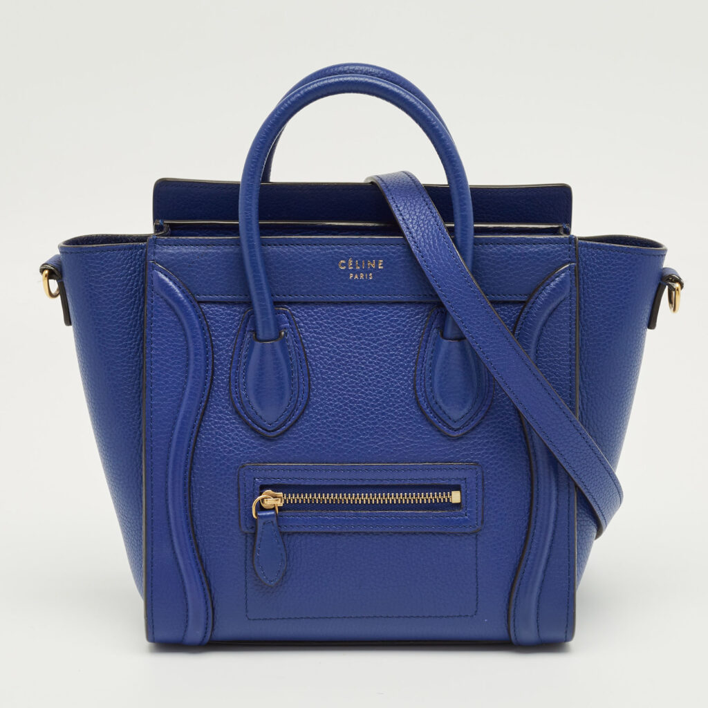 Celine Blue Leather Nano Luggage Tote Celine Blue Leather Nano Luggage Tote