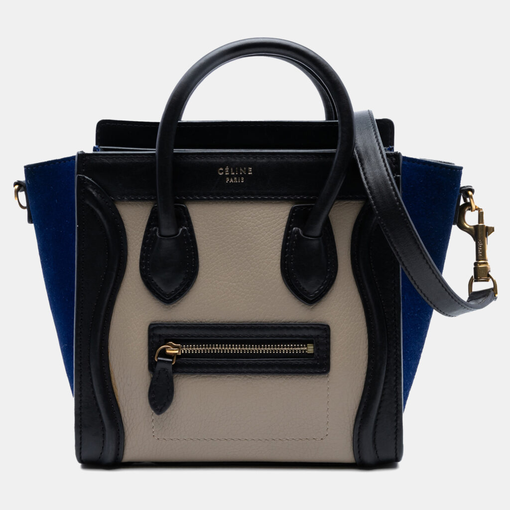 Celine Multicolor Nano Tricolor Leather Luggage Tote Celine Multicolor Nano Tricolor Leather Luggage Tote