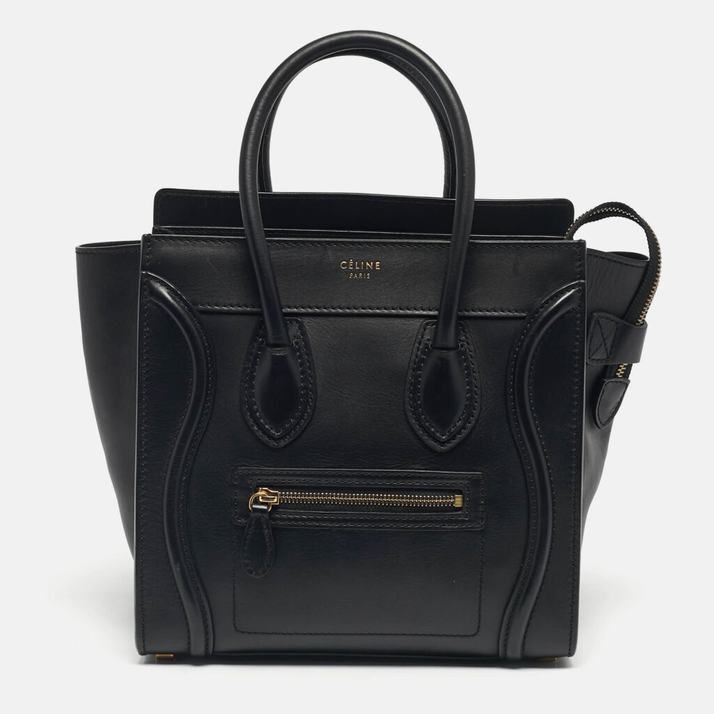 Celine Black Leather Micro Luggage Tote Celine Black Leather Micro Luggage Tote