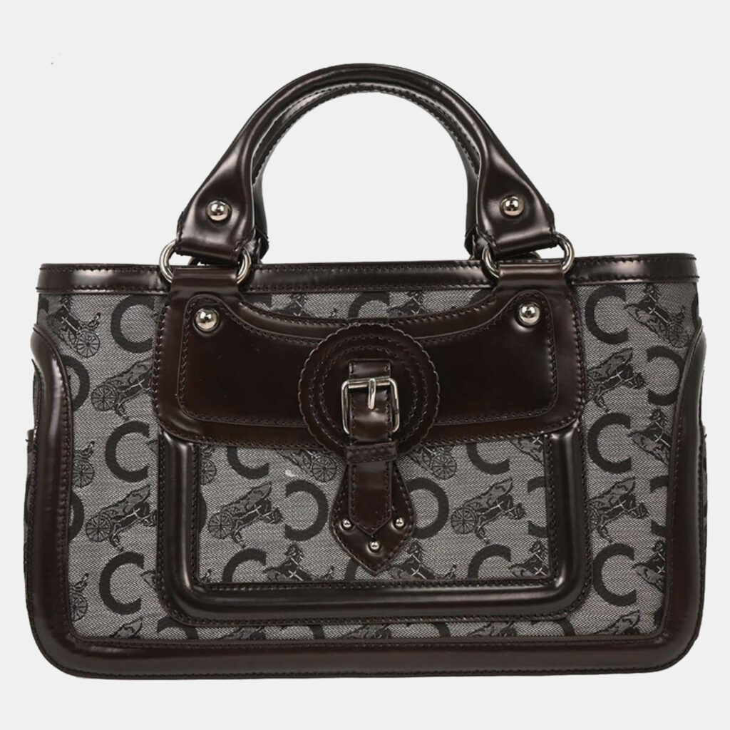 Celine Brown Black C Macadam Boogie Bag Handbag Celine Brown Black C Macadam Boogie Bag Handbag