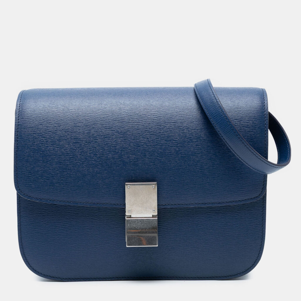 Celine Blue Medium Calfskin Classic Box Celine Blue Medium Calfskin Classic Box